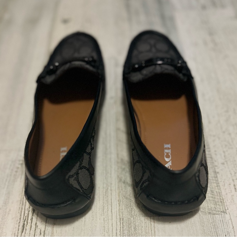 Coach Women's Black Signature Canvas Driving Loafers - Picture 4 of 6